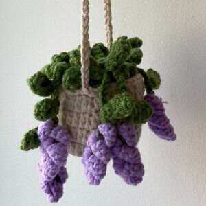 (SOLD) Handmade Crochet Hanging Potted Plant Home Decor / Car Decor